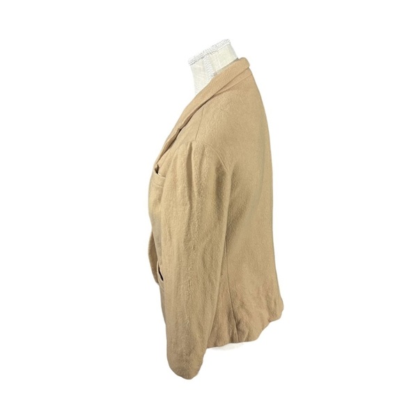 Kirkland Hall Union Made USA Women Camel Color 2 Button 100% Wool Blazer Sz 12 - Picture 2 of 14